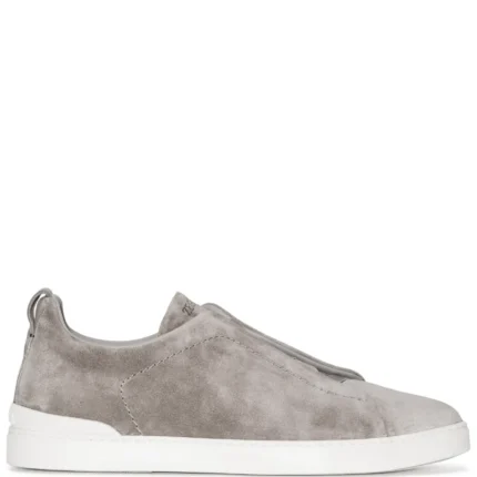 Zegna GREY MÉLANGE SUEDE TRIPLE STITCH SNEAKERS