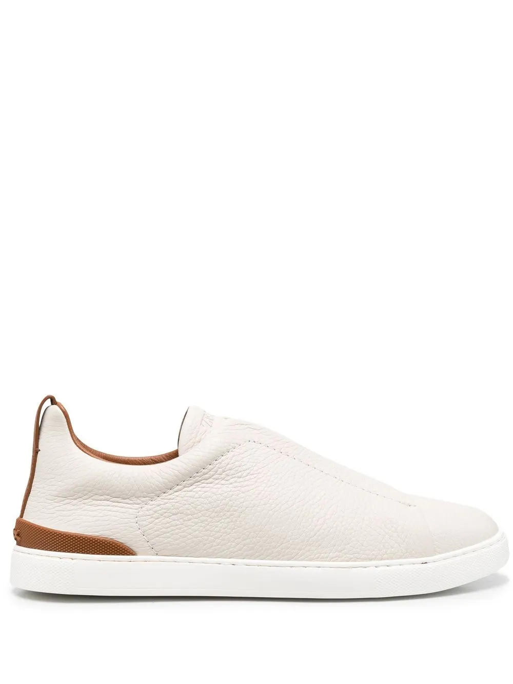 18696532_40424629_1000.jpg.webp Zegna OFF WHITE DEERSKIN TRIPLE STITCH SNEAKERS - Image 1