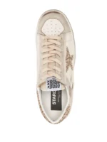 Golden Goose Stardan in ecru nappa leather with gold glitter star and heel tab - Image 4