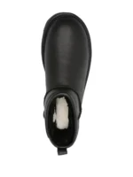 UGG Classic Ultra Mini Platform Boot Black Leather - Image 4