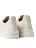 Zegna WHITE TRIPLE STITC SECONDSKIN SNEAKERS - Image 6