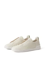 Zegna WHITE TRIPLE STITC SECONDSKIN SNEAKERS - Image 2