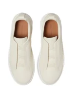 Zegna WHITE TRIPLE STITC SECONDSKIN SNEAKERS - Image 5