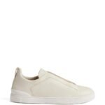 Zegna WHITE TRIPLE STITC SECONDSKIN SNEAKERS