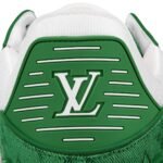 Louis Vuitton Trainer Green Monogram Denim White - Image 6