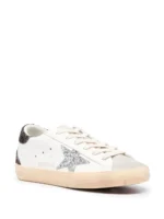 Golden Goose Super-Star with silver star and brown glitter heel tab - Image 2