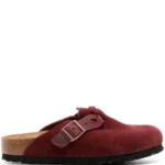 Birkenstock Red Boston Suede Clogs