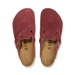 Birkenstock Red Boston Suede Clogs - Image 3