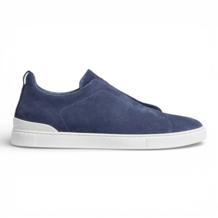 Zegna UTILITY BLUE SUEDE TRIPLE STITCH SNEAKERS