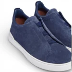 Zegna UTILITY BLUE SUEDE TRIPLE STITCH SNEAKERS - Image 4