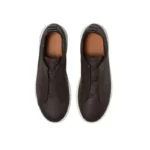 Zegna BROWN TRIPLE STITCH SECONDSKIN SNEAKERS - Image 4