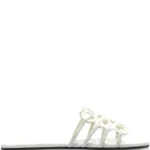 Loewe Petal Anagram slide white in soft calfskin