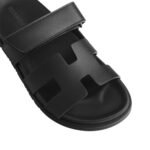 Hermes Chypre Sandal Noir Calfskin Leather - Image 4