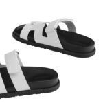 Hermes chypre sandal noir calfskin leather white - Image 5