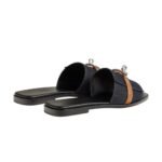 Hermes Giulia sandal Bleu Brut Naturel - Image 3