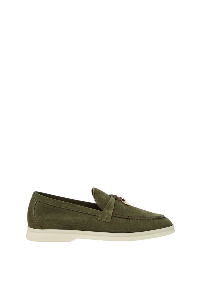 Photoroom_20250903_033611.jpg Loro Piana Summer Charms Walk Loafer Suede Ribbon Green - Image 1