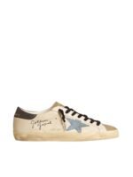 Golden Goose Super-Star in nappa leather with light blue suede star and gray leather heel tab