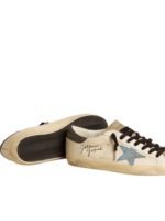 Golden Goose Super-Star in nappa leather with light blue suede star and gray leather heel tab - Image 3
