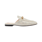 Gucci Canvas Princetown GG Slippers White Grey